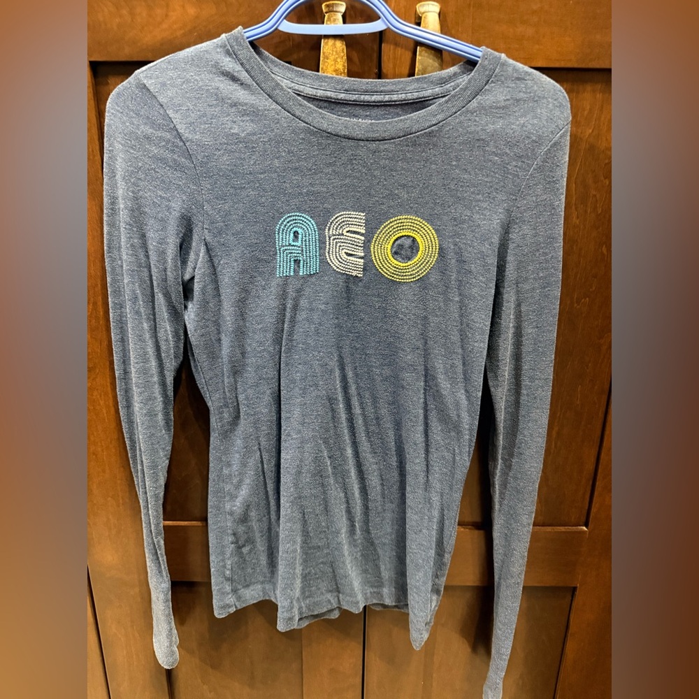 American Eagle Outfitters Heather bluish grey Shirt